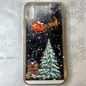 #RB-CASE for iPhone XR 6.1 in Christmas Santa flowing glitter case